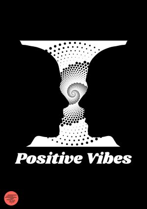 Positive Vibes Giclée Print – Limited Edition Black & White Optical Art Poster