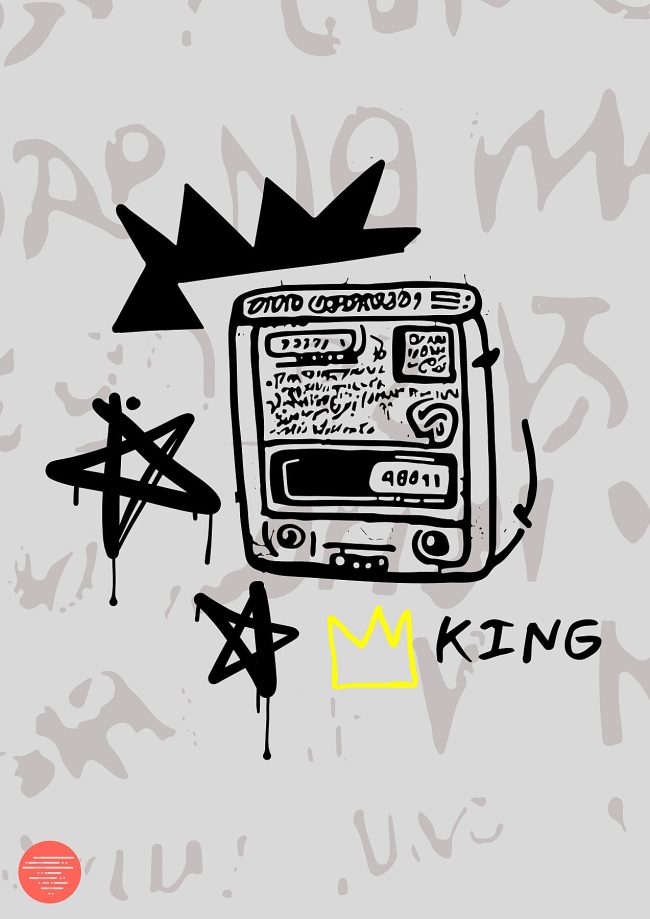 Jean Michel Basquiat Inspired Art King Giclée Print – Limited Edition Poster