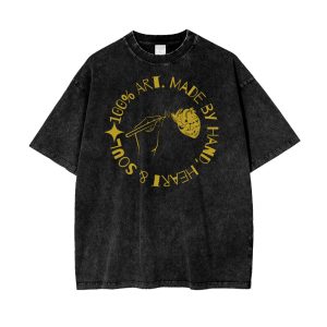 100% Art Oversize Snow Washed T-Shirt