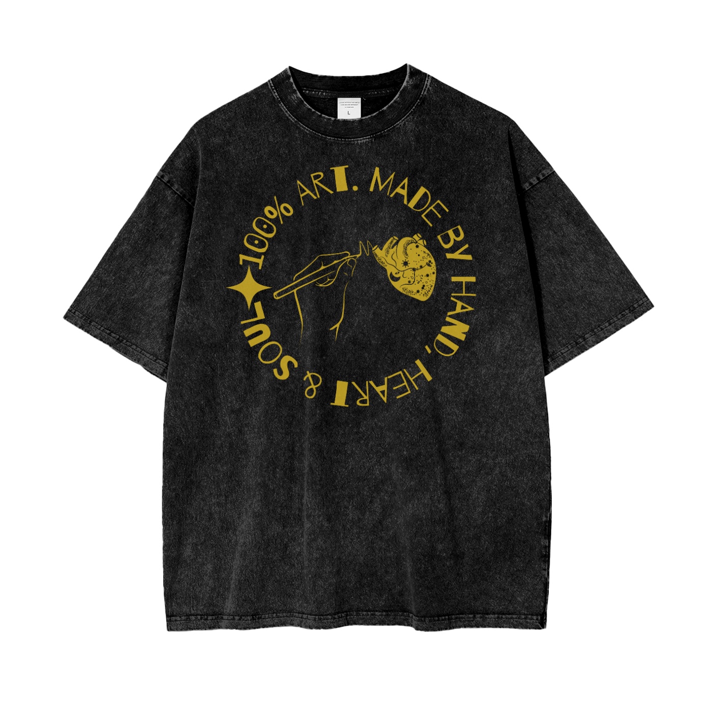 100% Art Oversize Snow Washed T-Shirt